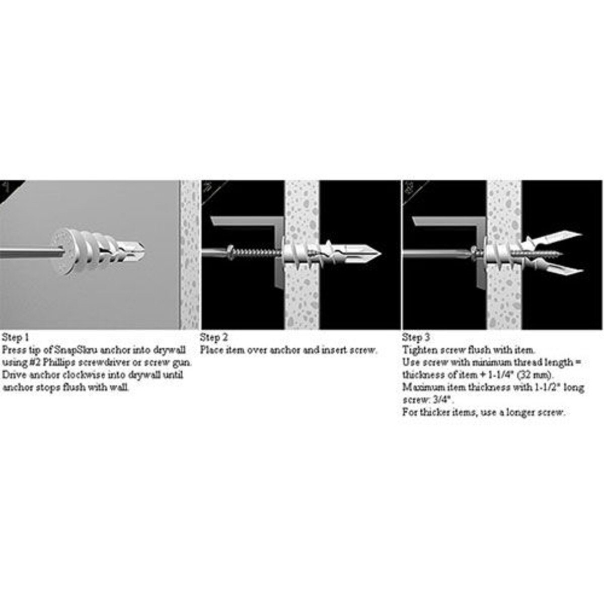 TOGGLER SPM Mini Drywall Anchors with Screws 50 Pcs